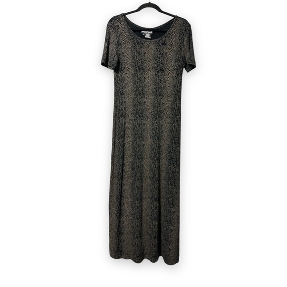 Carole Little Dresses & Skirts - Vintage 90s Carole Little Black Patterned Short Sleeve Maxi Dress Women’s Size 4